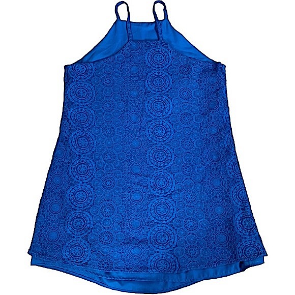 Lucy Love size small Sophia blue lace mini dress, strapless, attached slip EUC - Picture 7 of 12